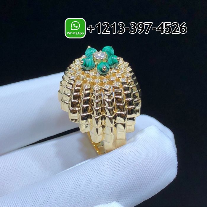 3mxgrut5hx0 Best Sellers 1:1 Quality Cheap Cartier Cactus De Cartier Malachite Diamond 18K Yellow Gold Ring - High Quality 18k Gold and Diamond Luxury Distinctive Collection Designer Jewelry Customized Factory Price - Image 6