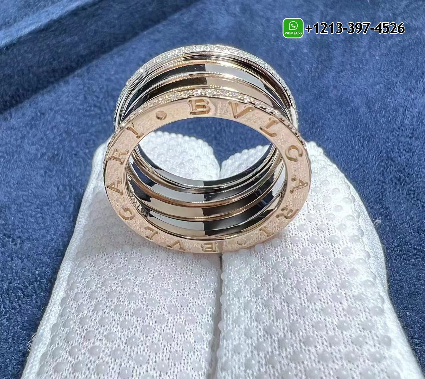 3ncxflnkbzb Best Sellers 1:1 Quality Cheap Custom Made Bvlgari B.Zero1 18kt Rose Gold and White Gold With Diamonds Ring - High Quality 18k Gold and Diamond Luxury Distinctive Collection Designer Jewelry Customized Factory Price - Image 11