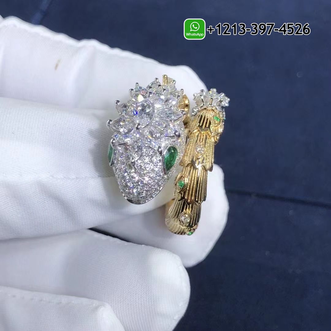 3nnffnog0hd Custom Made Best Sellers Quality 1:1 Copy Bvlgari Serpenti 18k Gold Diamonds & Emerald Snake Ring - High Quality 18k Gold and Diamond Luxury Distinctive Collection Designer Jewelry Customized Factory Price - Image 6