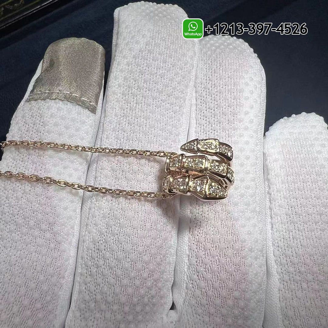 1:1 Quality Cheap Custom Made Bulgari Serpenti Viper pendant necklace in 18 kt rose gold, set with pavé diamonds - High Quality 18k Gold and Diamond Luxury Distinctive Collection Designer Jewelry Customized Factory Price 3oayuzp0fj4