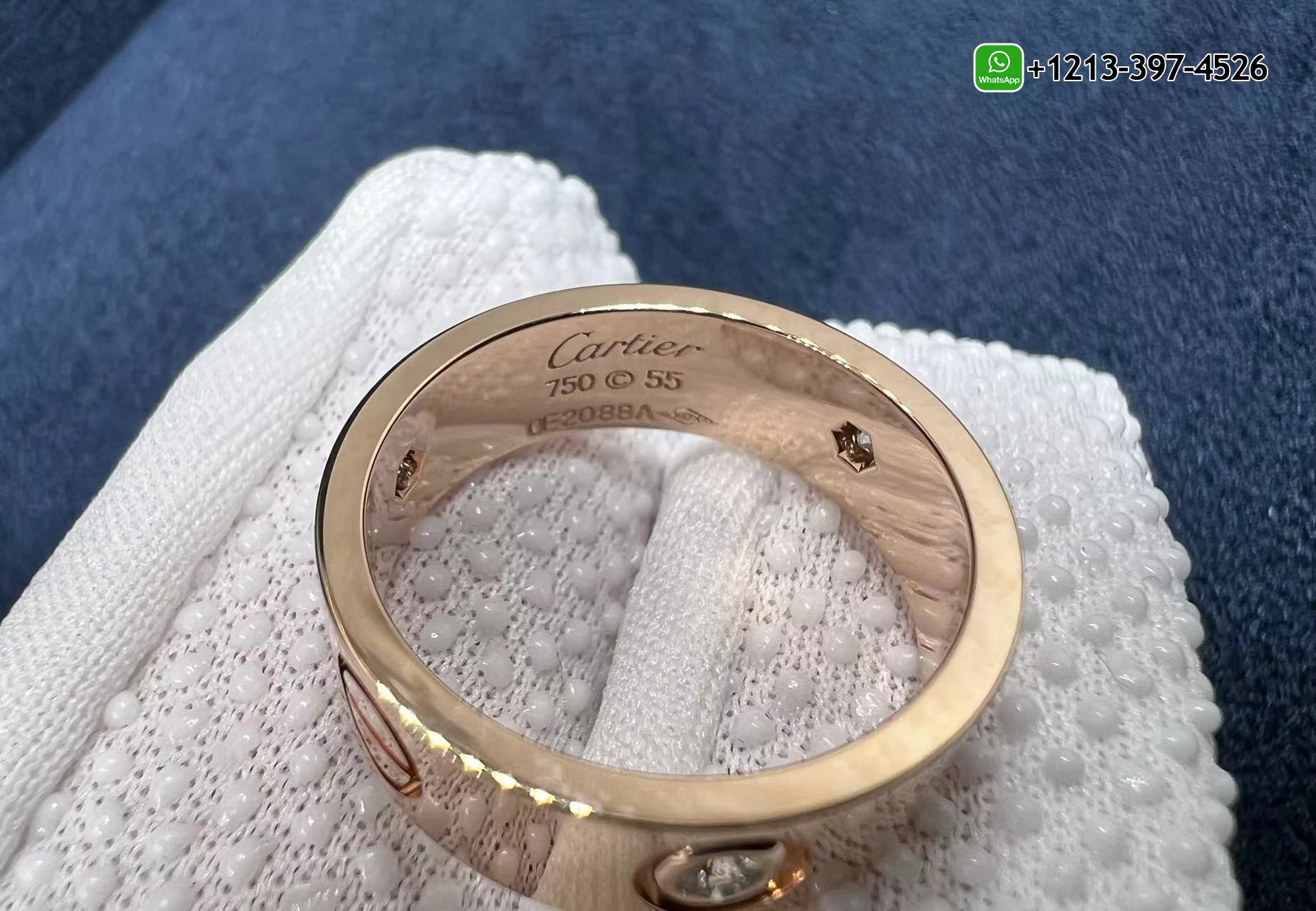 3tzhxg3reiq Custom Made High Quality Cartier 18k Rose Gold 3 Diamonds LOVE Ring - High Quality 18k Gold and Diamond Luxury Distinctive Collection Designer Jewelry Customized Factory Price - Image 4