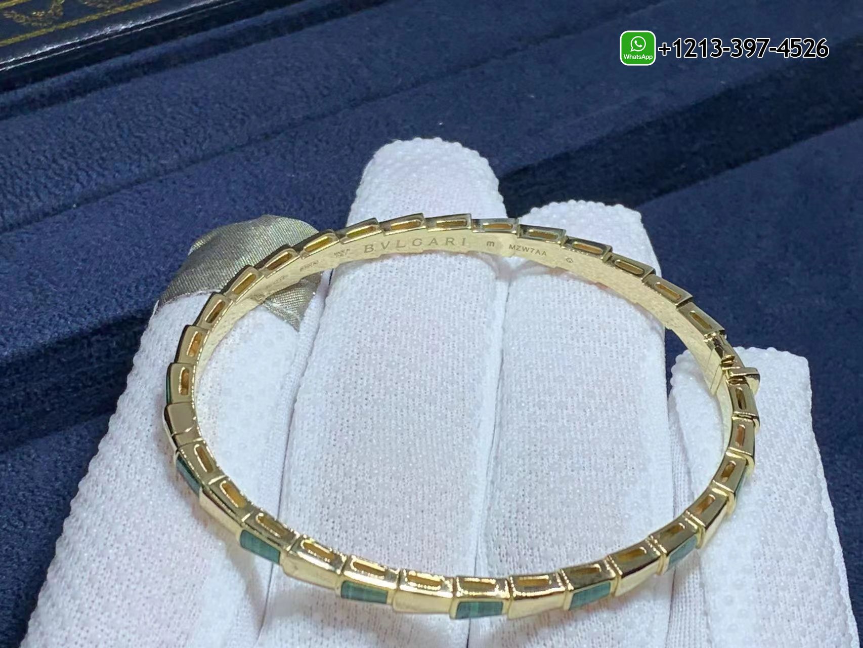 3vzbb5slsc0 Custom Made Best Quality 1:1 Copy Bvlgari Serpenti 18k Yellow Gold Set With Malachite Elements Bracelet - High Quality 18k Gold and Diamond Luxury Distinctive Collection Designer Jewelry Customized Factory Price - Image 2