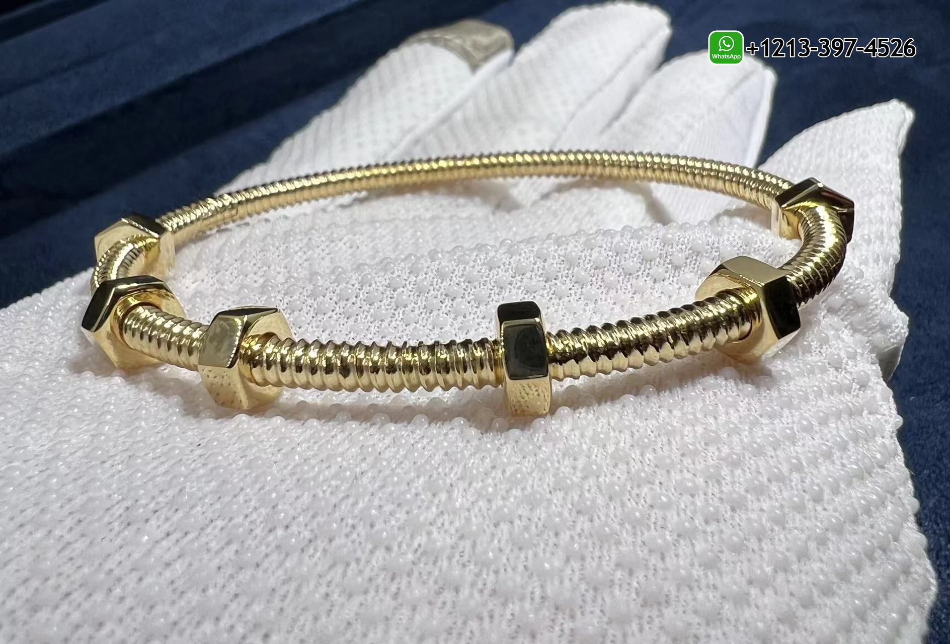 3xos04j31pi 1:1 Quality Custom Made Cartier Pure 18k Yellow Gold Ecrou de Cartier Screws Bracelet - High Quality 18k Gold and Diamond Luxury Distinctive Collection Designer Jewelry Customized Factory Price - Image 7
