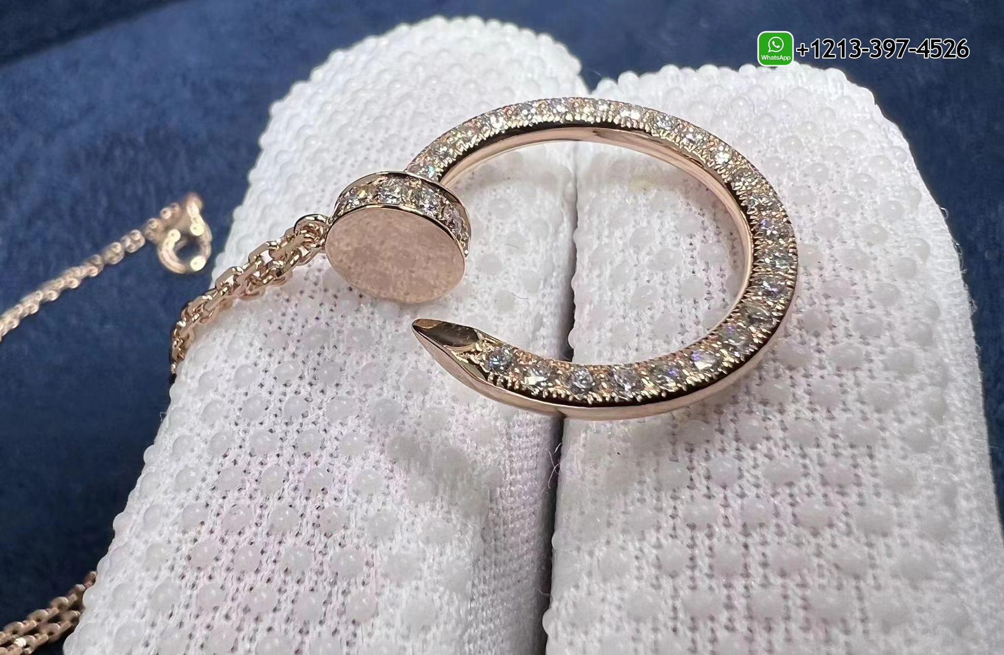 3xpxloxszmv Custom Made Best Sellers Quality 1:1 Copy Cartier 18k Rose Gold Pave Diamond Juste Un Clou Nail Pendant Necklace - High Quality 18k Gold and Diamond Luxury Distinctive Collection Designer Jewelry Customized Factory Price - Image 5