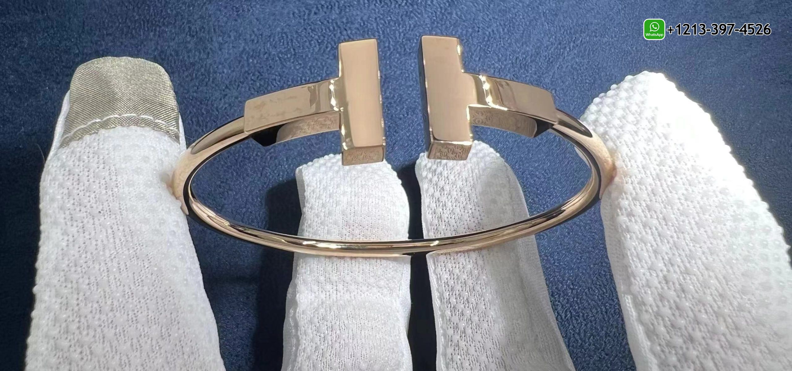 41zpjqix4io Custom Made Best Sellers Quality 1:1 Tiffany 18k Rose Gold T Wide Wire Bracelet - High Quality 18k Gold and Diamond Luxury Distinctive Collection Designer Jewelry Customized Factory Price - Image 3