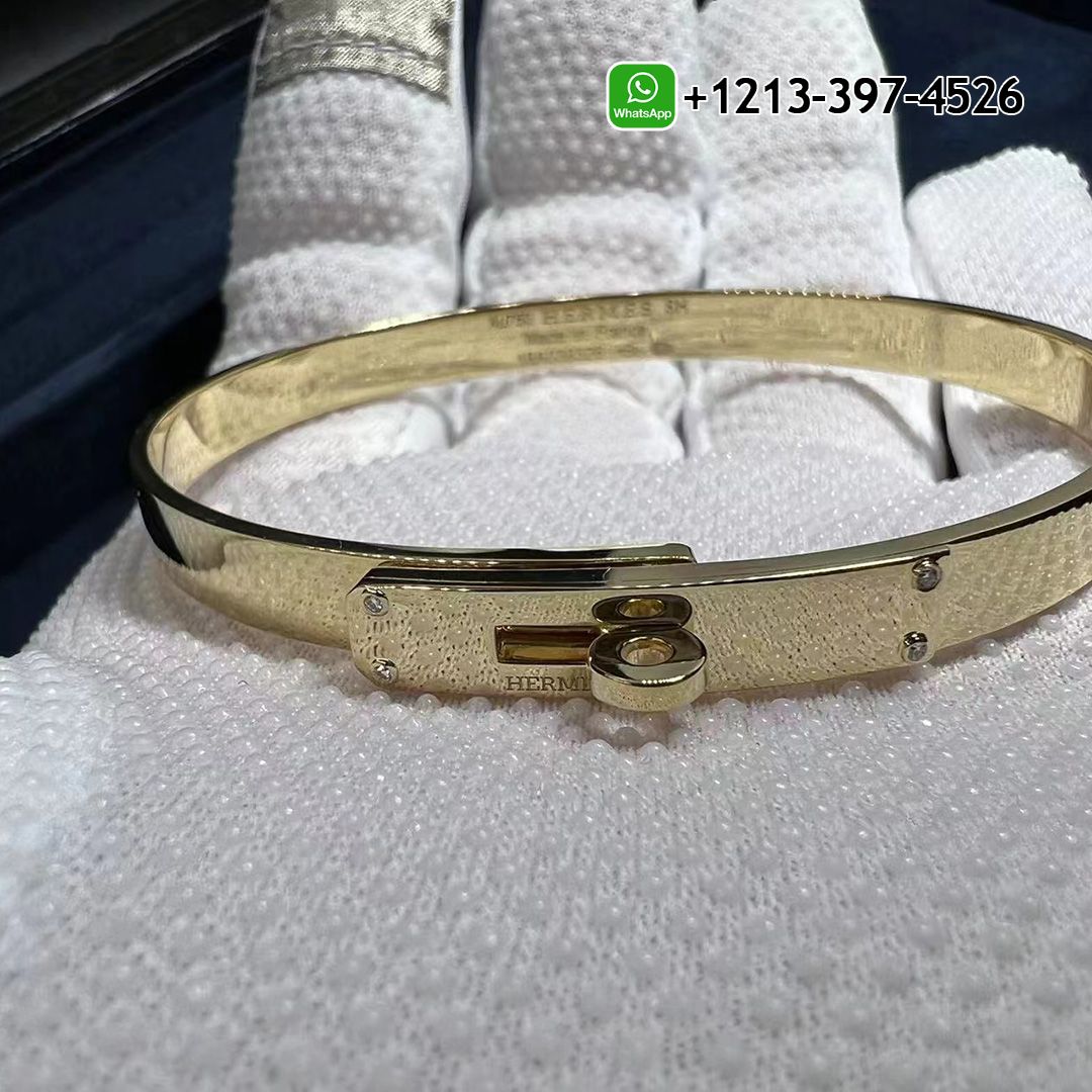 Custom Made Best Sellers Quality 1:1 Copy Hermès Kelly 18K Yellow Gold Set With Diamonds Bracelet - High Quality 18k Gold and Diamond Luxury Distinctive Collection Designer Jewelry Customized Factory Price