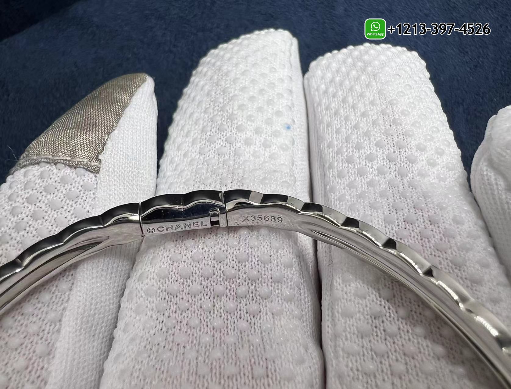 42snaci2qap Custom Made 1:1 High Quality Chanel 18K White Gold 0.32cttw Diamond Coco Crush Mini Bangle - High Quality 18k Gold and Diamond Luxury Distinctive Collection Designer Jewelry Customized Factory Price - Image 4