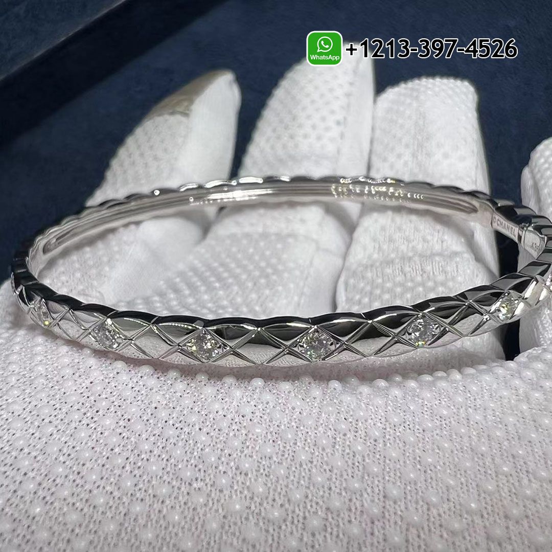 Custom Made 1:1 High Quality Chanel 18K White Gold 0.32cttw Diamond Coco Crush Mini Bangle - High Quality 18k Gold and Diamond Luxury Distinctive Collection Designer Jewelry Customized Factory Price 43qzh0qoty4