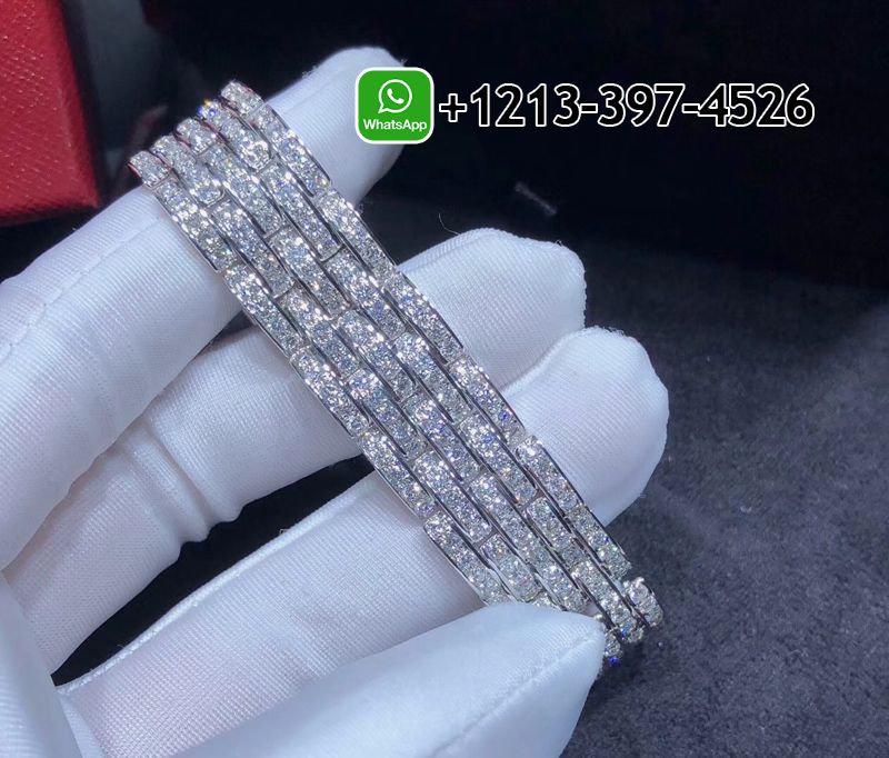 4cjjrm0kgxz Best Sellers 1:1 Quality Cheap Custom Made High Jewelry Cartier 18k White Gold Pave Diamond 5-Row Agrafe Bracelet - High Quality 18k Gold and Diamond Luxury Distinctive Collection Designer Jewelry Customized Factory Price - Image 4