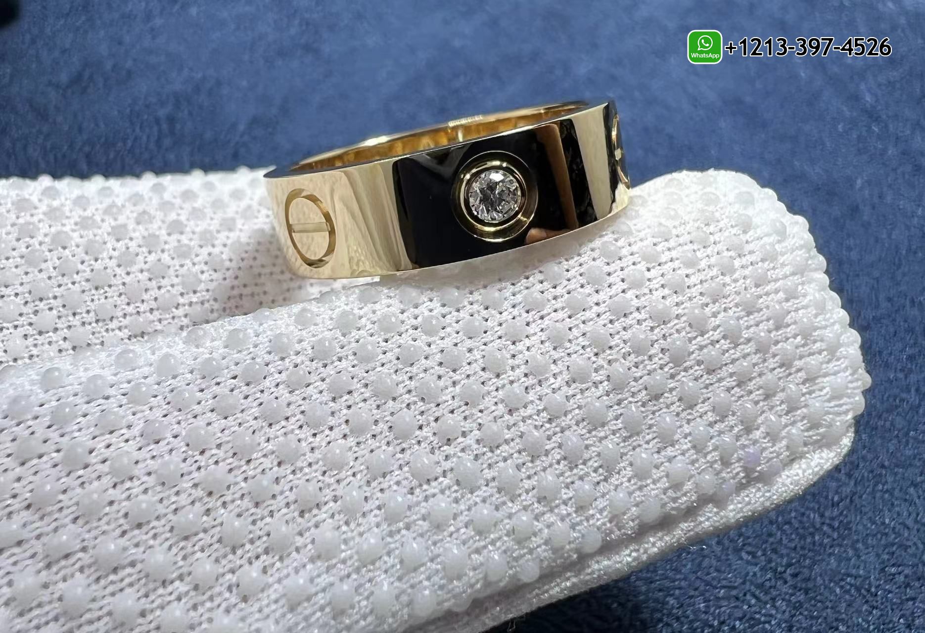 4cscrgtdsr4 Custom Made 1:1 High Quality Cartier 18k Yellow Gold 3 Diamonds LOVE Ring - High Quality 18k Gold and Diamond Luxury Distinctive Collection Designer Jewelry Customized Factory Price - Image 4