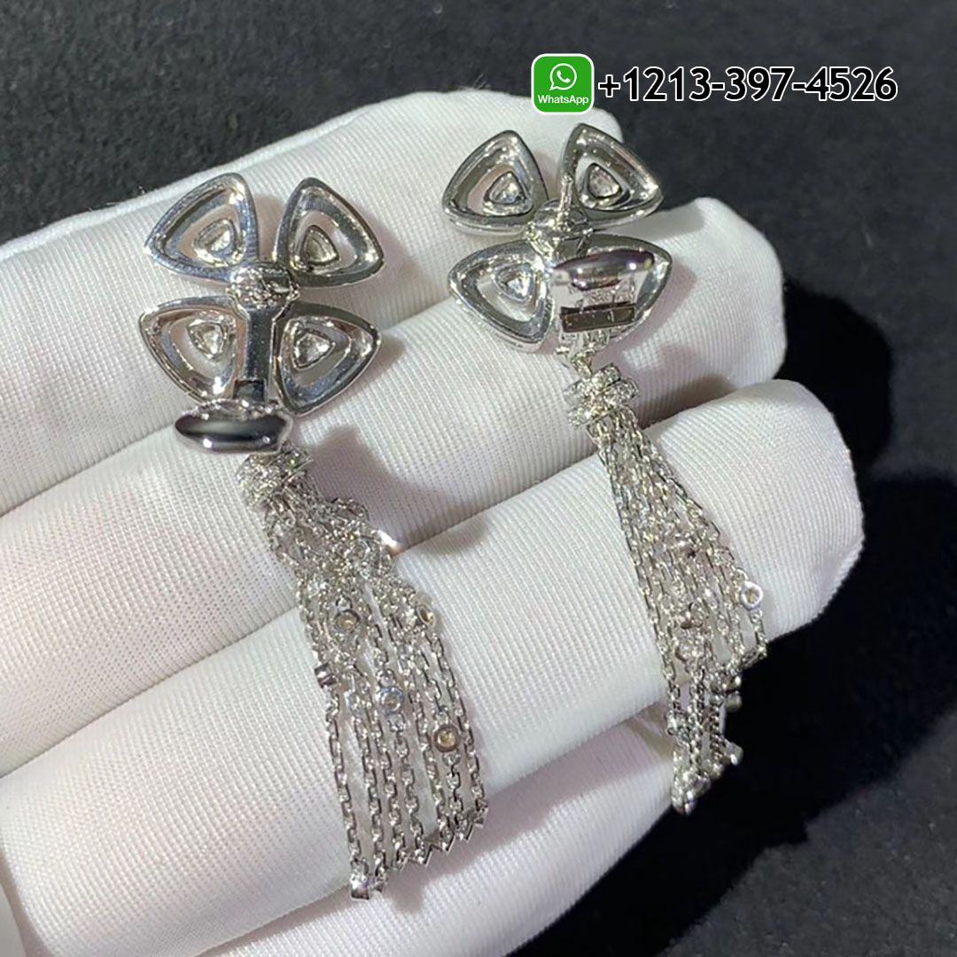 4dxes4ae2bf Bvlgari Fiorever 18k White Gold and Diamond Drop Tassels Earrings 354528 - High Quality 18k Gold and Diamond Luxury Distinctive Collection Designer Jewelry Customized Factory Price - Image 5