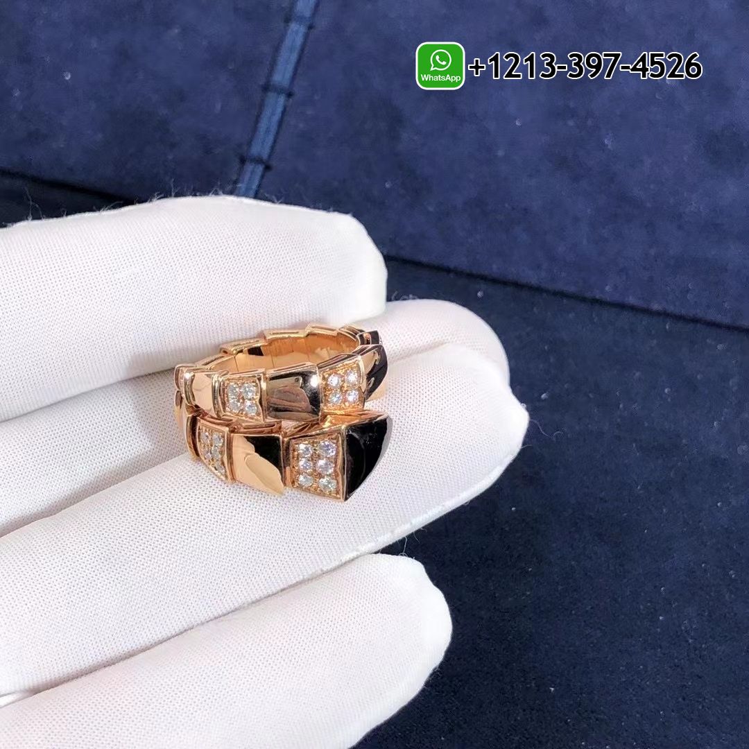 4ffuq5zji2l Custom Made Best Quality 1:1 Bvlgari Serpenti One-coil 18k Gold Set with Black Onyx Elements and Demi Pavé Diamonds Ring - High Quality 18k Gold and Diamond Luxury Distinctive Collection Designer Jewelry Customized Factory Price - Image 2