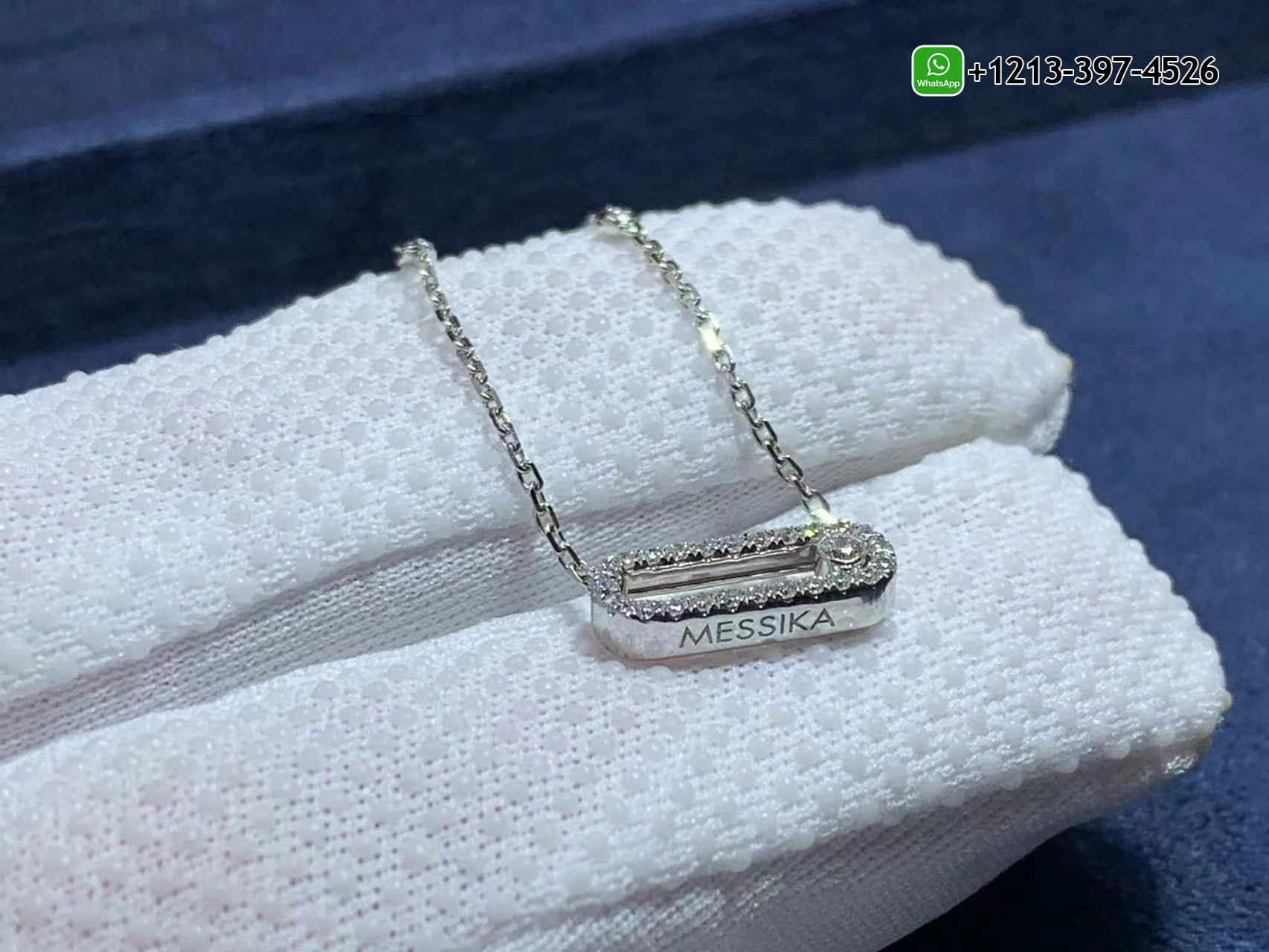4hnq5vjcqur Best Sellers 1:1 Quality Cheap Messika Move Uno Pavé Diamond 18K White Gold Necklace - High Quality 18k Gold and Diamond Luxury Distinctive Collection Designer Jewelry Customized Factory Price - Image 4