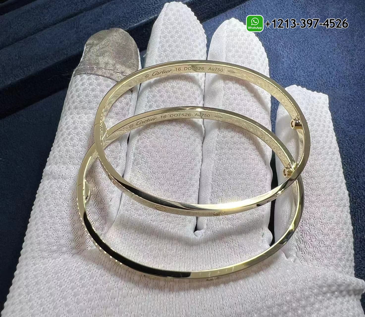 4ijawqsykba 1:1 Copy Cartier Love 6 Diamonds 18k Yellow Gold Small Model Bracelet - High Quality 18k Gold and Diamond Luxury Distinctive Collection Designer Jewelry Customized Factory Price - Image 2