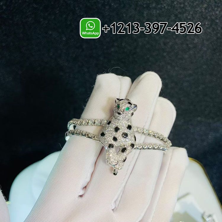 4jejju4gztc Custom Made Cartier 18k White Gold Pave Diamonds Onyx Emeralds Panthère de Cartier High Jewelry Necklace - High Quality 18k Gold and Diamond Luxury Distinctive Collection Designer Jewelry Customized Factory Price - Image 9
