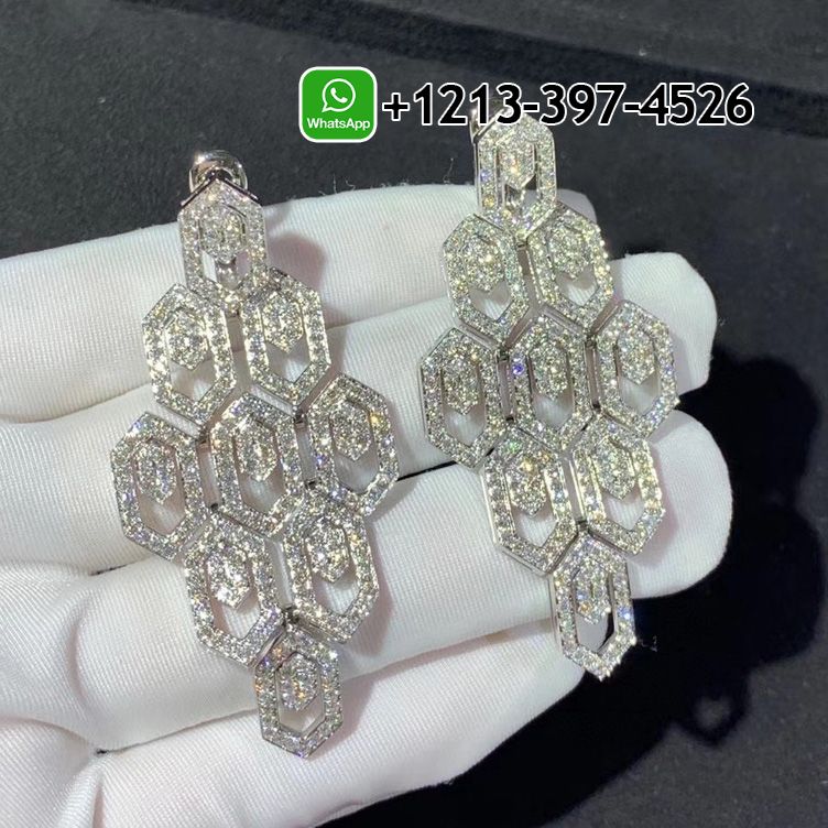 4ldqrqcuysj Custom Made Best Sellers Quality 1:1 Bvlgari Serpenti 18K White Gold 5.11 ct Full Pave Diamonds Earrings - High Quality 18k Gold and Diamond Luxury Distinctive Collection Designer Jewelry Customized Factory Price - Image 5