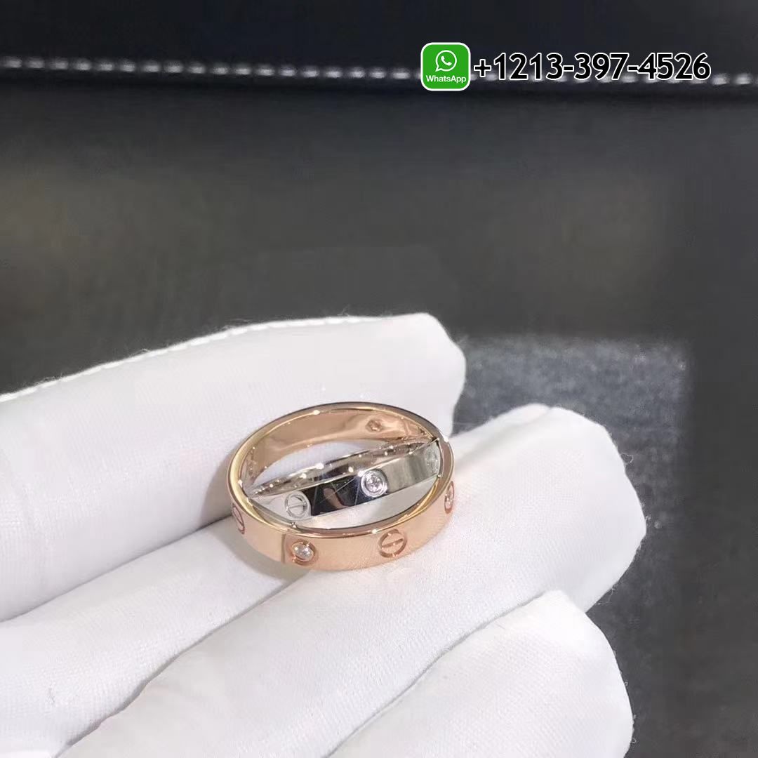 Custom Made Best Sellers Quality 1:1 Cartier 18K Pink White Gold 6 Diamond LOVE Ring - High Quality 18k Gold and Diamond Luxury Distinctive Collection Designer Jewelry Customized Factory Price 4oinbp4evpk