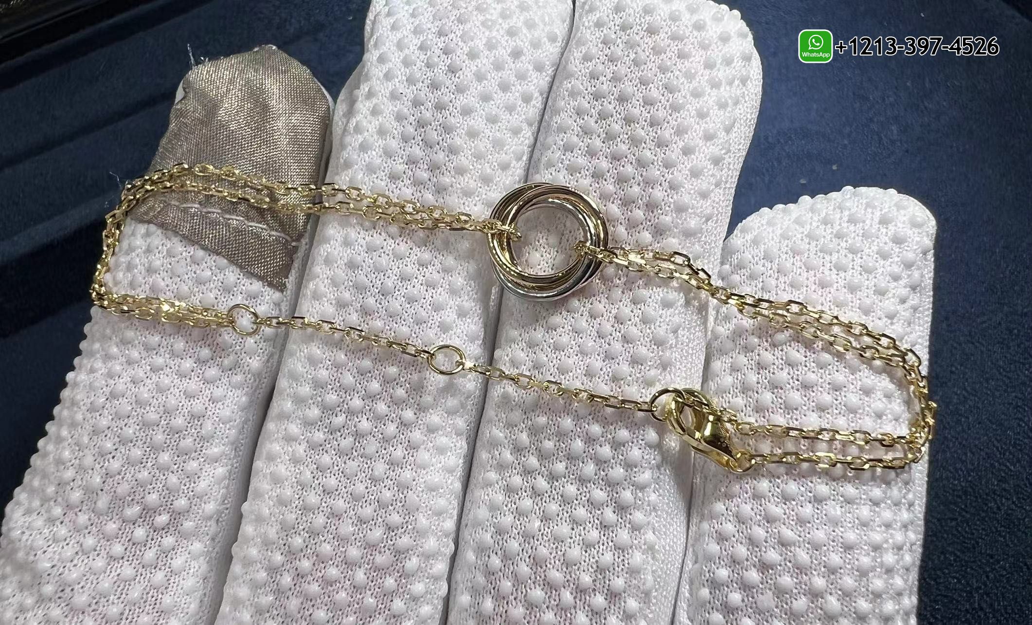 4pltroyqywy 1:1 Quality Custom Made Cartier Trinity 18K Three Tone Gold Double Chain Bracelet - High Quality 18k Gold and Diamond Luxury Distinctive Collection Designer Jewelry Customized Factory Price - Image 5
