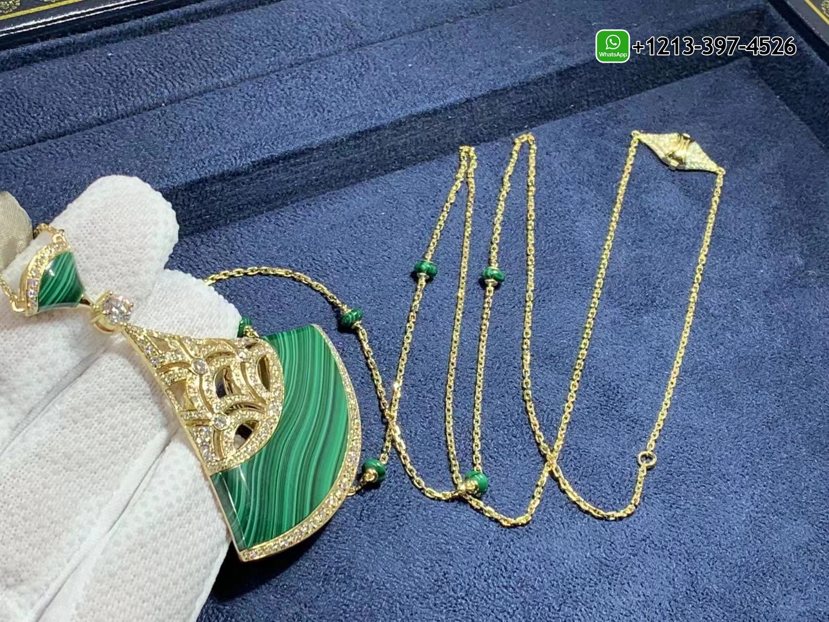 4x1t0p4jtzs Best Sellers 1:1 Quality Cheap Custom Made Bulgari Divas’ Dream 18K Yellow Gold Malachite and Diamonds Large Pendant Necklace - High Quality 18k Gold and Diamond Luxury Distinctive Collection Designer Jewelry Customized Factory Price - Image 7