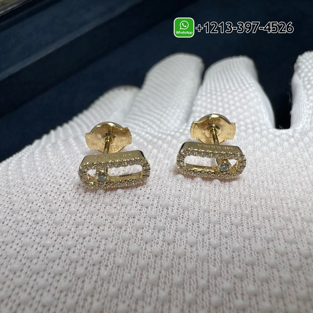4xpy5kezjjj Custom Made Best Sellers Quality 1:1 Messika 18K Yellow Gold Diamond Move Uno Earrings - High Quality 18k Gold and Diamond Luxury Distinctive Collection Designer Jewelry Customized Factory Price - Image 3
