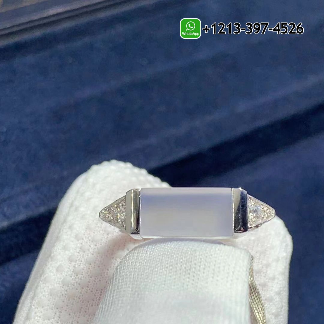4ycul5qe5th Custom Made Best Quality 1:1 Cartier Les Berlingots de Cartier 18k White Gold Blue Chalcedony Diamond Ring - High Quality 18k Gold and Diamond Luxury Distinctive Collection Designer Jewelry Customized Factory Price