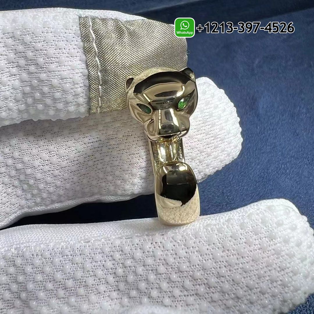 Best Sellers 1:1 Quality Cheap Custom Made Cartier Solid 18k Yellow Gold Tsavorite Garnets Panthère de Cartier Ring - High Quality 18k Gold and Diamond Luxury Distinctive Collection Designer Jewelry Customized Factory Price 53v31zycob5