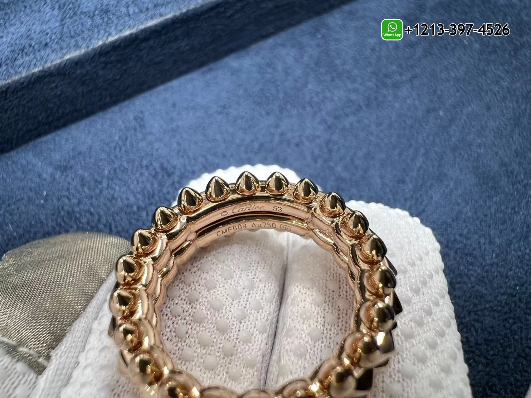 54fiupt3gun Custom Made Cartier Pure 18k Rose Gold 9.2mm Clash de Cartier Double-row Ring - High Quality 18k Gold and Diamond Luxury Distinctive Collection Designer Jewelry Customized Factory Price - Image 4