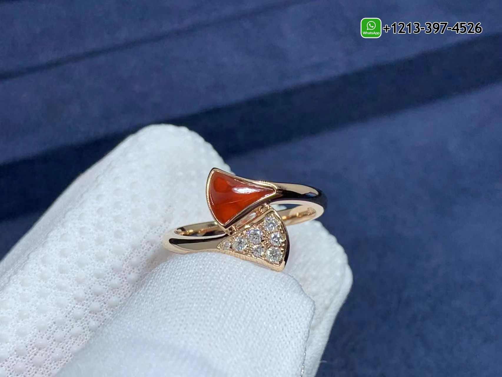 5e3rb40lr0i Best Sellers 1:1 Quality Cheap Custom Made Bvlgari DIVAS’ DREAM 18 Kt Rose Gold Set With Carnelian Element And Pavé Diamonds Ring - High Quality 18k Gold and Diamond Luxury Distinctive Collection Designer Jewelry Customized Factory Price - Image 5
