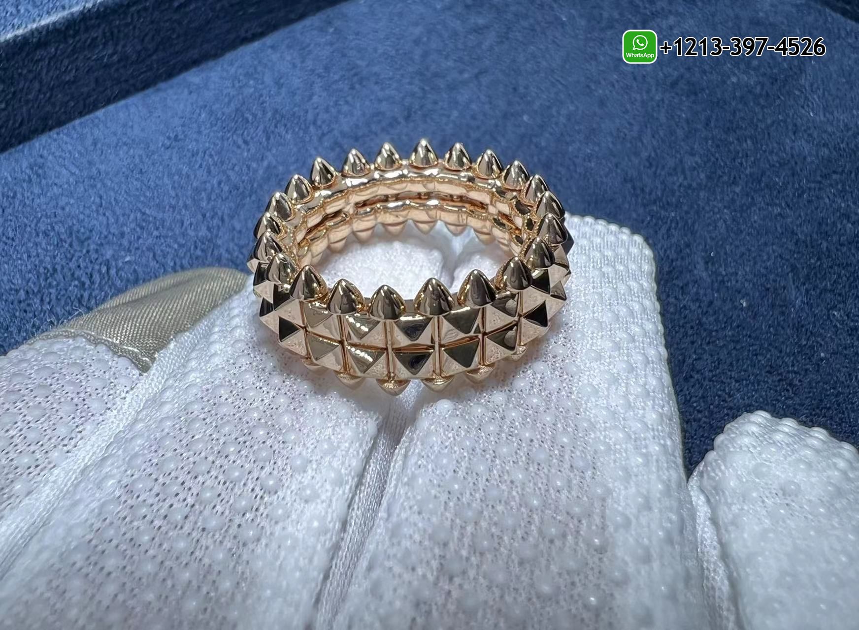 5fh5q5k5qo2 Custom Made Cartier Pure 18k Rose Gold 9.2mm Clash de Cartier Double-row Ring - High Quality 18k Gold and Diamond Luxury Distinctive Collection Designer Jewelry Customized Factory Price - Image 5