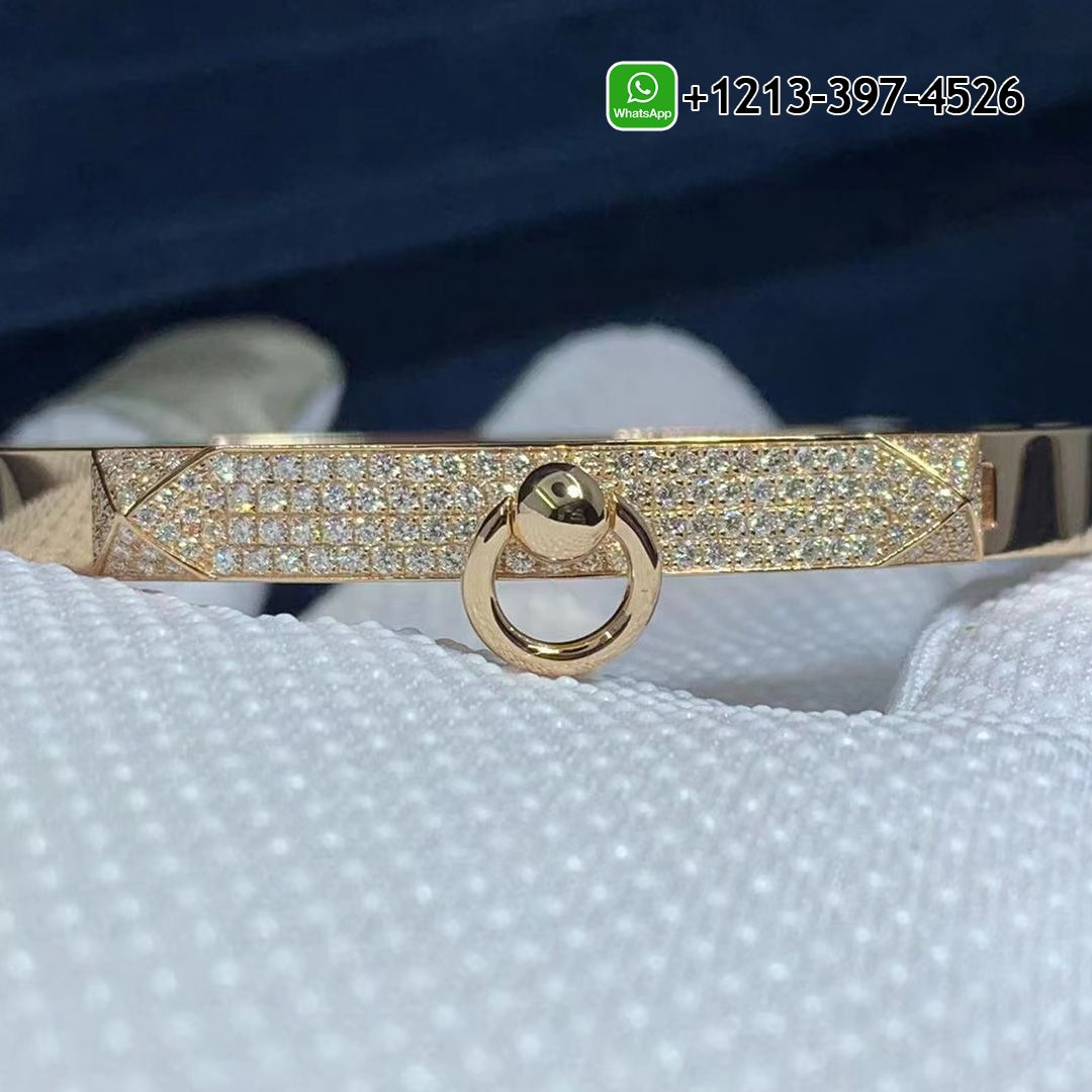 5guk3y05gpt Custom Made Best Quality 1:1 Cheap Hermes 18k Rose Gold Collier de Chien CDC Diamond Bracelet - High Quality 18k Gold and Diamond Luxury Distinctive Collection Designer Jewelry Customized Factory Price