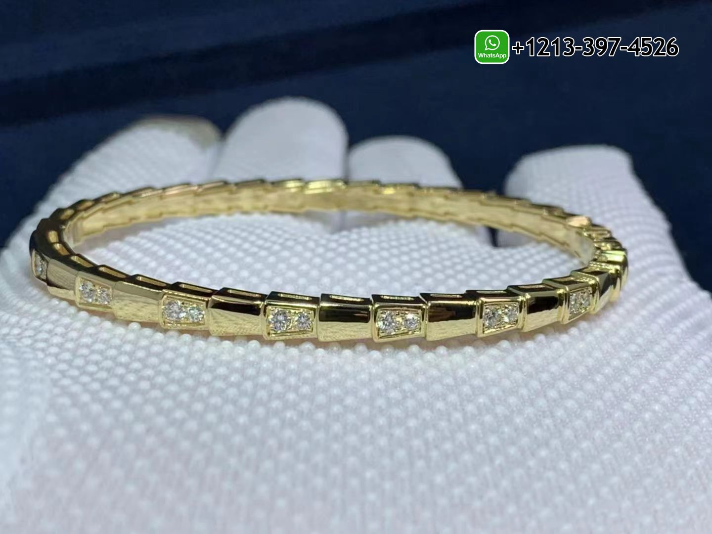 5i54a1rcbtu Custom Made Best Quality 1:1 Cheap Bvlgari Serpenti 18k Yellow Gold Set with Demi Pavé Diamonds Bracelet - High Quality 18k Gold and Diamond Luxury Distinctive Collection Designer Jewelry Customized Factory Price - Image 6