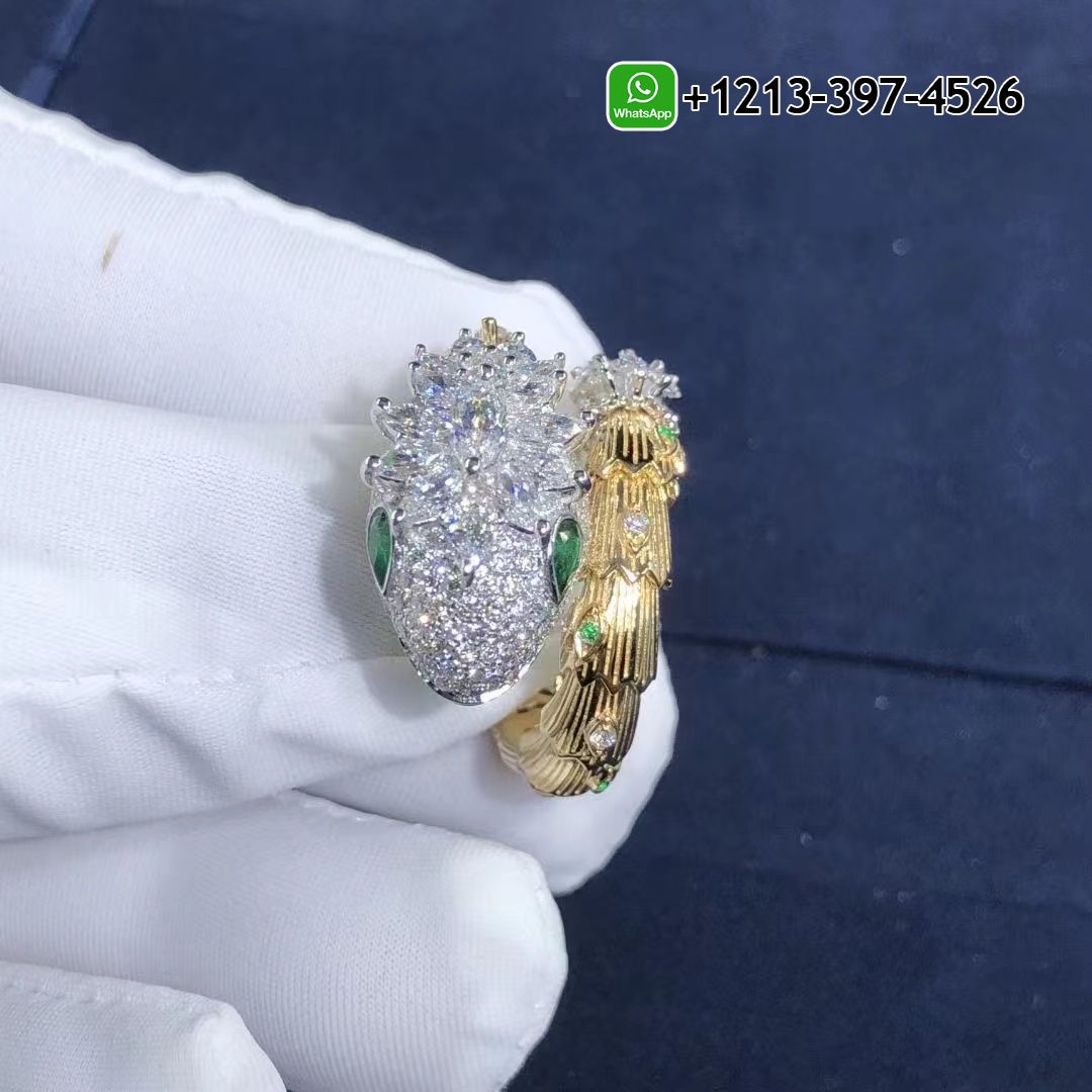 5njox3n0fnx Custom Made Best Sellers Quality 1:1 Copy Bvlgari Serpenti 18k Gold Diamonds & Emerald Snake Ring - High Quality 18k Gold and Diamond Luxury Distinctive Collection Designer Jewelry Customized Factory Price - Image 7