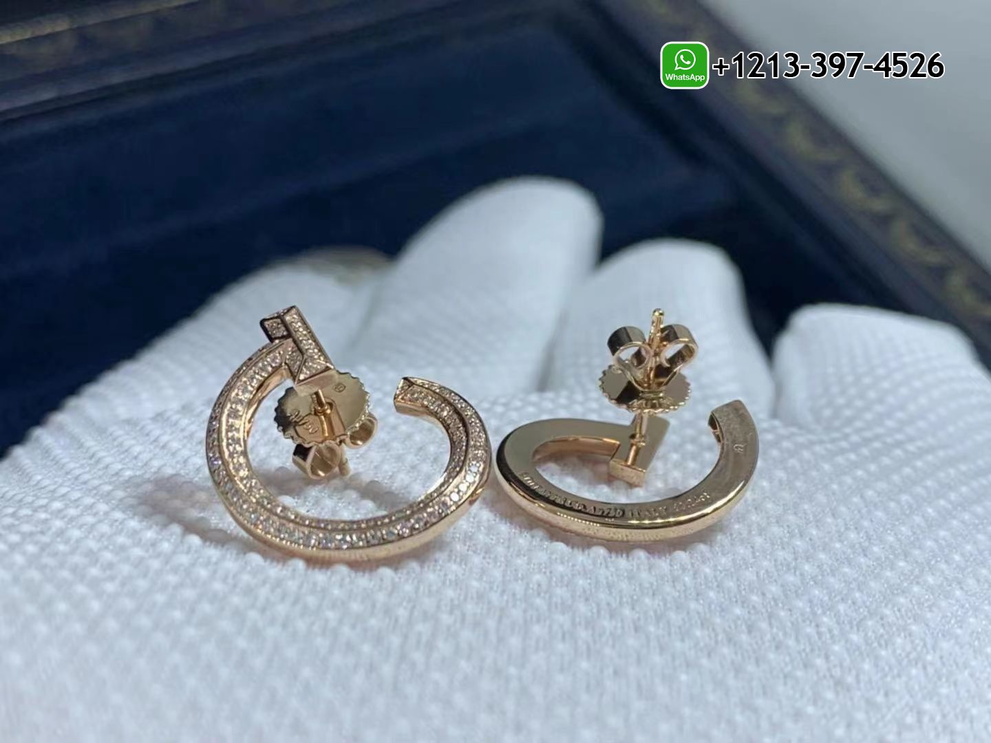 5ocwvitwnko Custom Made Best Quality 1:1 Cheap Tiffany 18k Rose Gold Diamond T T1 Open Hoop Earrings - High Quality 18k Gold and Diamond Luxury Distinctive Collection Designer Jewelry Customized Factory Price - Image 3