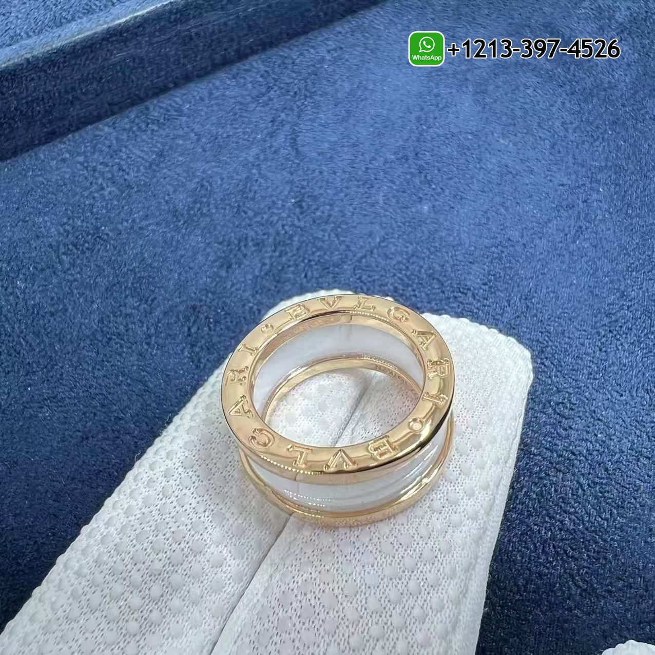 5p3cde1djf1 Custom Made Best Sellers Quality 1:1 Bvlgari B.Zero1 White Ceramic Spiral 18K Rose Gold Two-Band Ring - High Quality 18k Gold and Diamond Luxury Distinctive Collection Designer Jewelry Customized Factory Price - Image 2