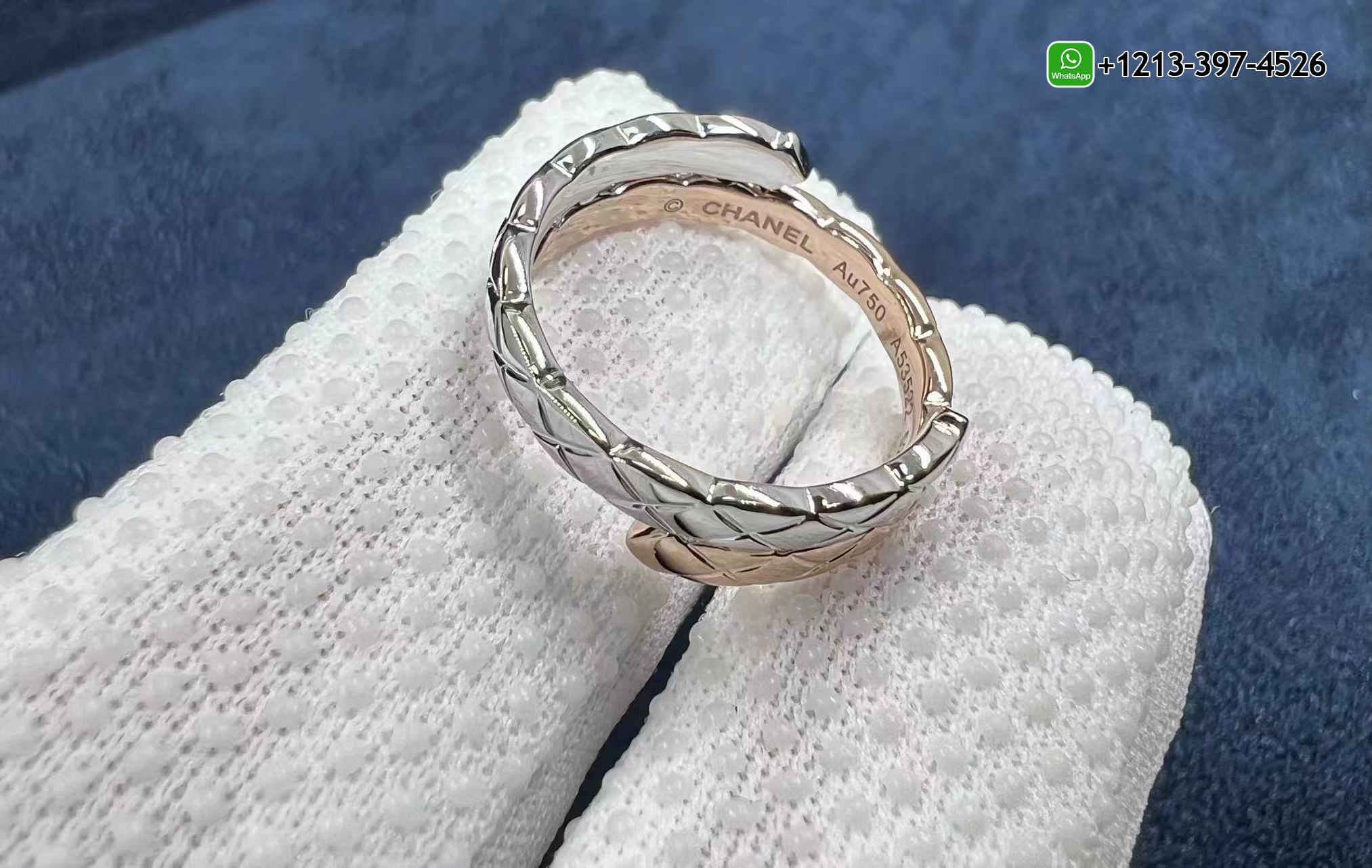 5qdczbdncle Custom Made Best Sellers Quality 1:1 Copy Chanel Coco Crush Toi Et Moi Ring Quilted Motif, Small Version, 18k White and Beige Gold, Diamonds - High Quality 18k Gold and Diamond Luxury Distinctive Collection Designer Jewelry Customized Factory Price - Image 7