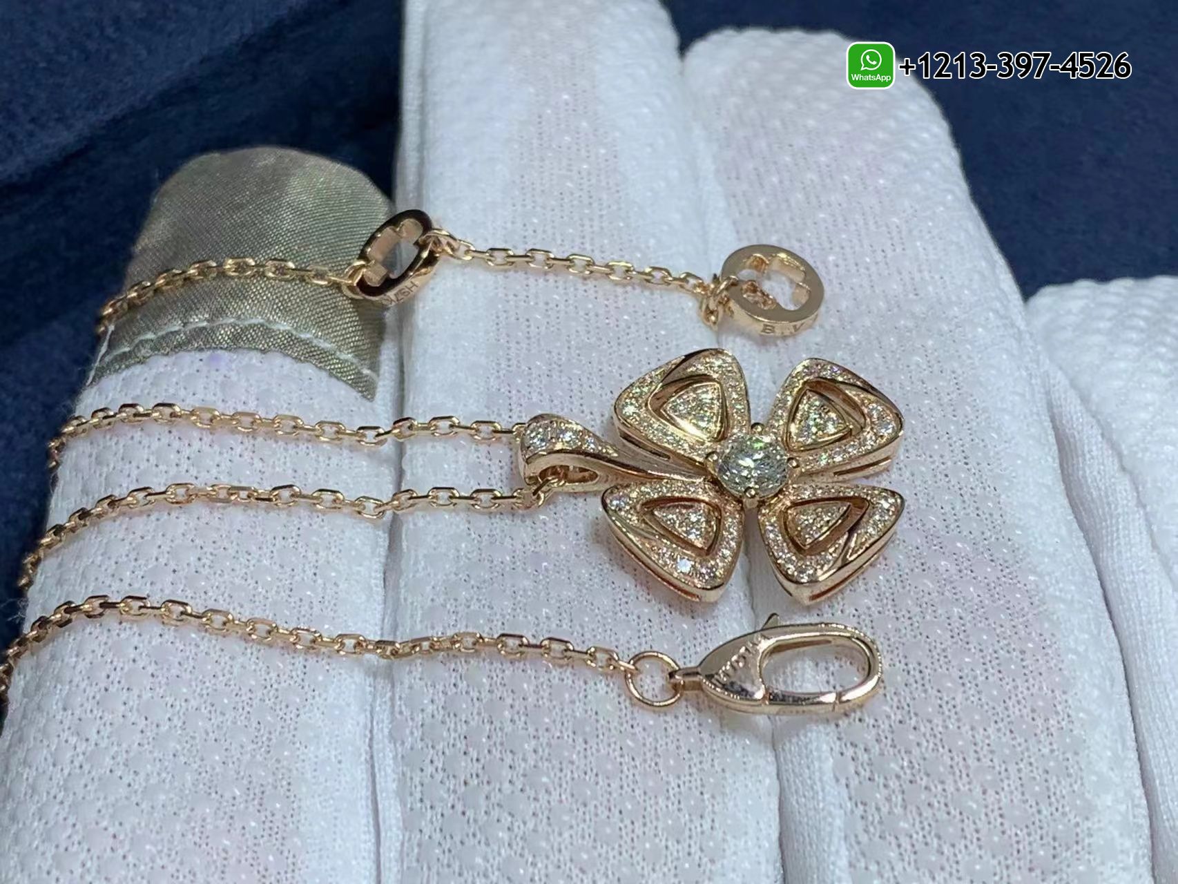 5vjhe20zh2h Best Sellers 1:1 Quality Cheap Custom Made Bvlgari Fiorever 18k Rose Gold Central Diamond Pendant Necklace - High Quality 18k Gold and Diamond Luxury Distinctive Collection Designer Jewelry Customized Factory Price - Image 2