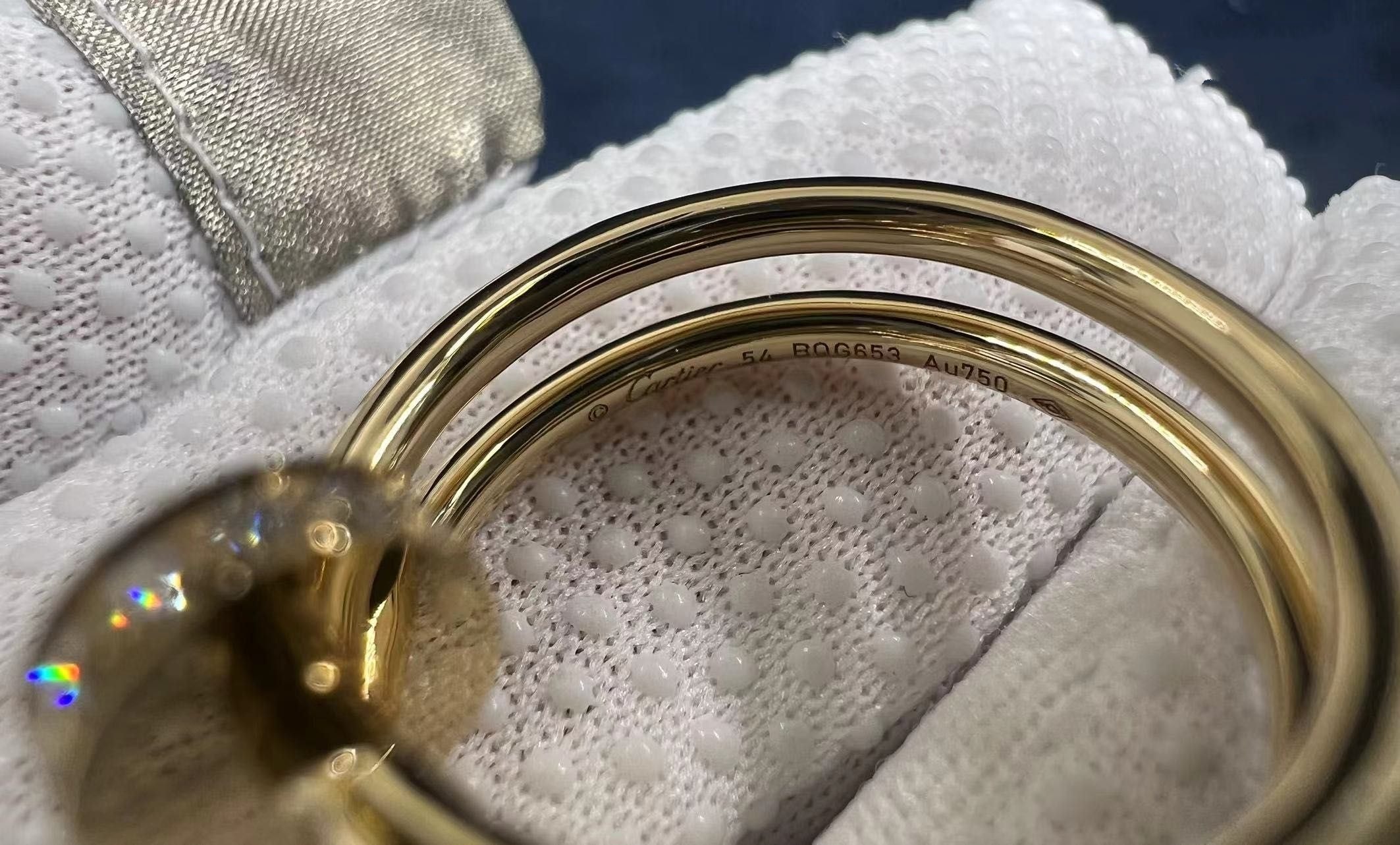 best quality cartier juste un clou 18k yellow gold diamond double row nail ring b4211800 3
