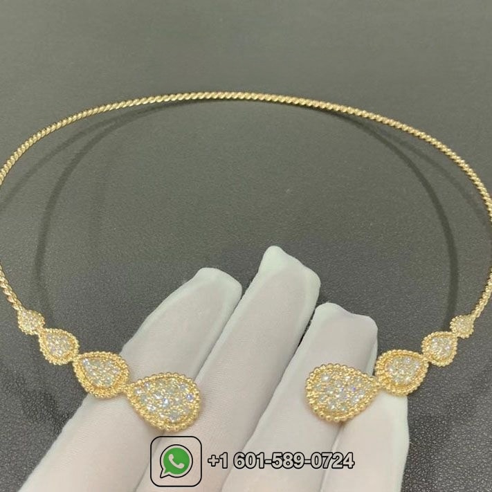 boucheron serpent boheme choker 18k yellow gold diamond torque necklace jcl01189 1