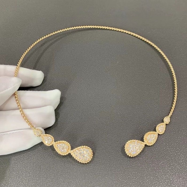boucheron serpent boheme choker 18k yellow gold diamond torque necklace jcl01189