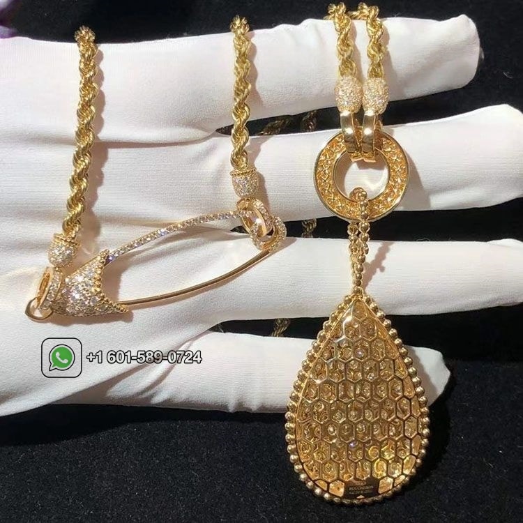 boucheron serpent boheme diamond xxl motif 18k yellow gold necklace jcl00818m 4
