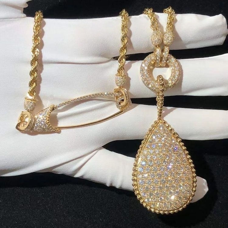 boucheron serpent boheme diamond xxl motif 18k yellow gold necklace jcl00818m