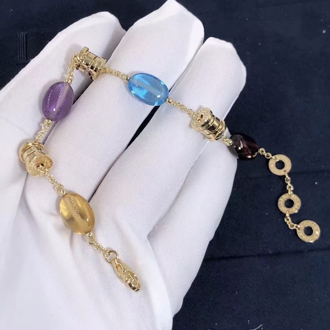 bvlgari b.zero1 multicolored gemstones 18k yellow gold bracelet 343194 br854519 1