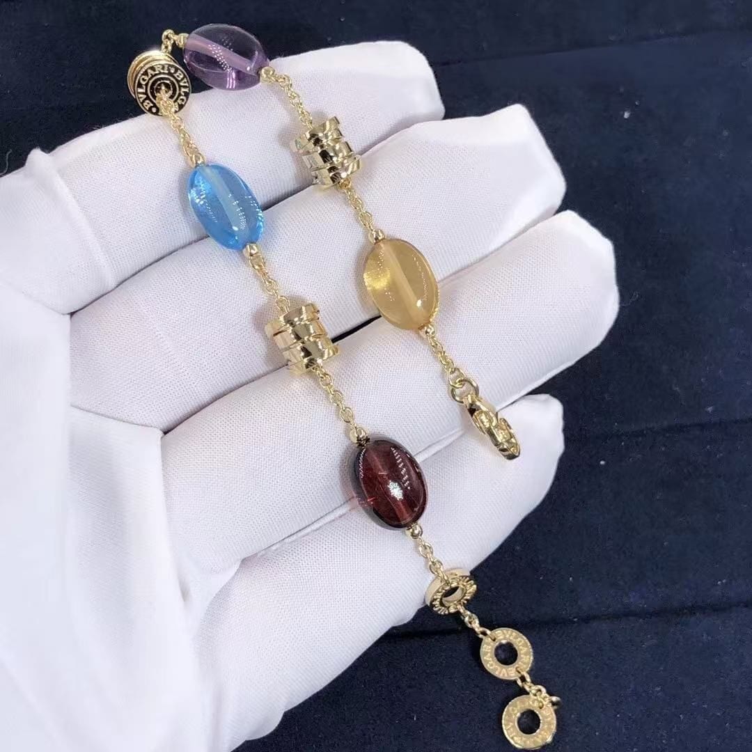 bvlgari b.zero1 multicolored gemstones 18k yellow gold bracelet 343194 br854519 2