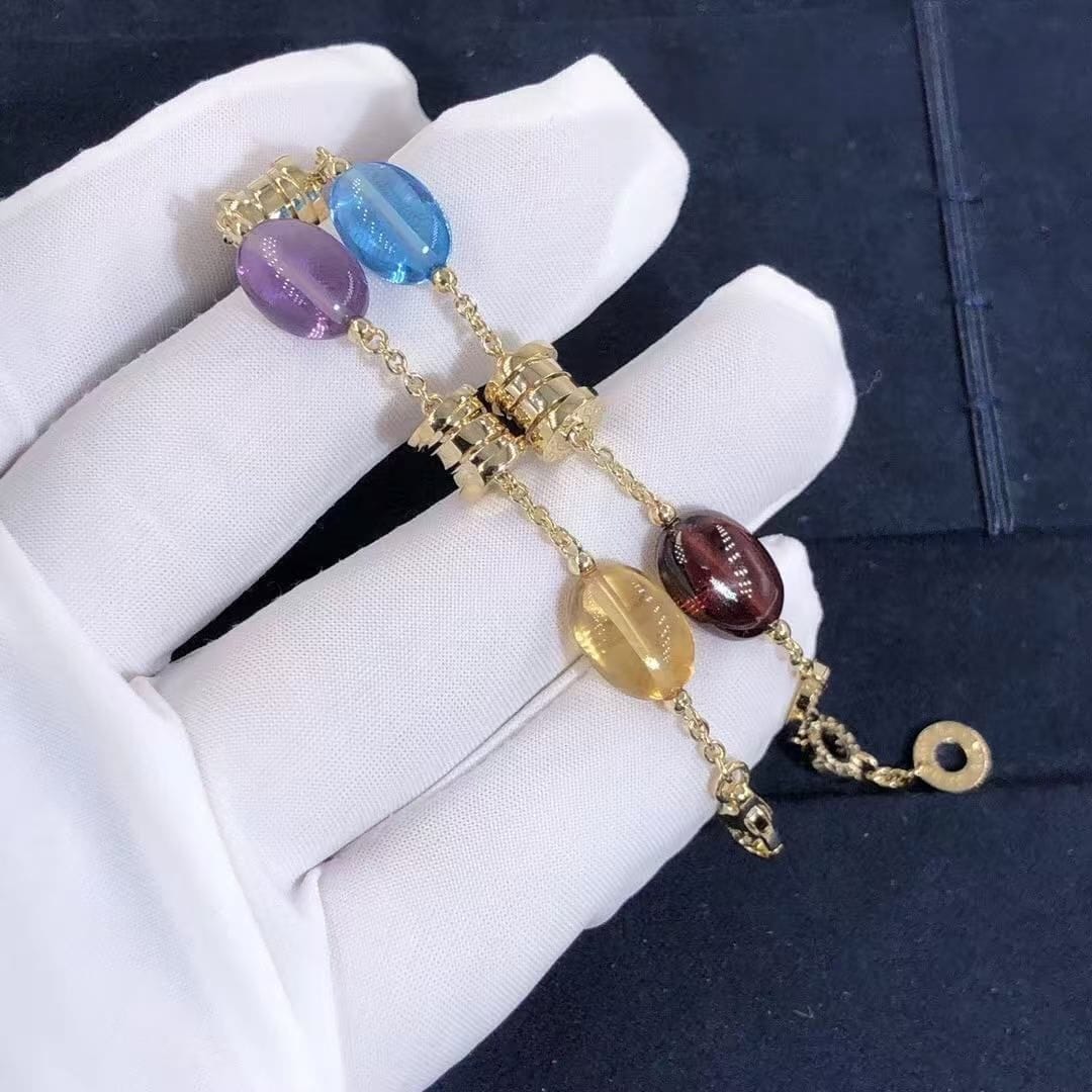 bvlgari b.zero1 multicolored gemstones 18k yellow gold bracelet 343194 br854519 3