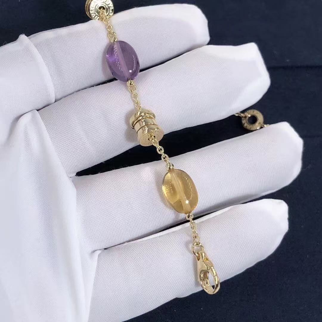 bvlgari b.zero1 multicolored gemstones 18k yellow gold bracelet 343194 br854519 4