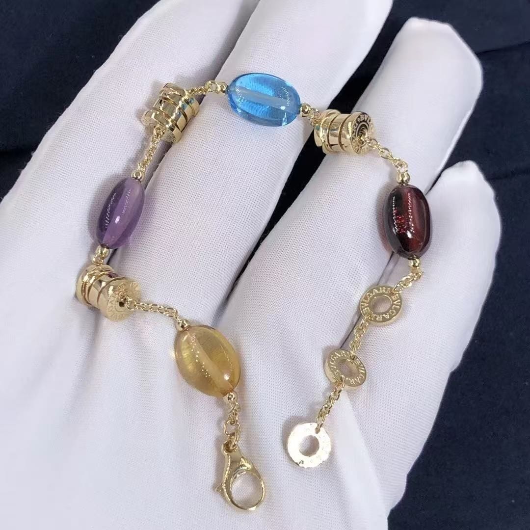 bvlgari b.zero1 multicolored gemstones 18k yellow gold bracelet 343194 br854519 5