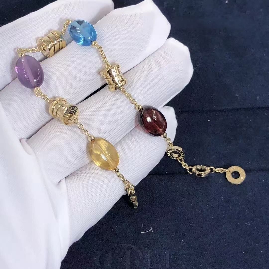 bvlgari b.zero1 multicolored gemstones 18k yellow gold bracelet 343194 br854519 6
