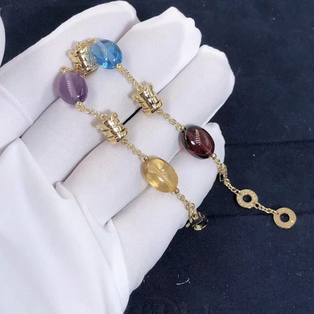 bvlgari b.zero1 multicolored gemstones 18k yellow gold bracelet 343194 br854519 7