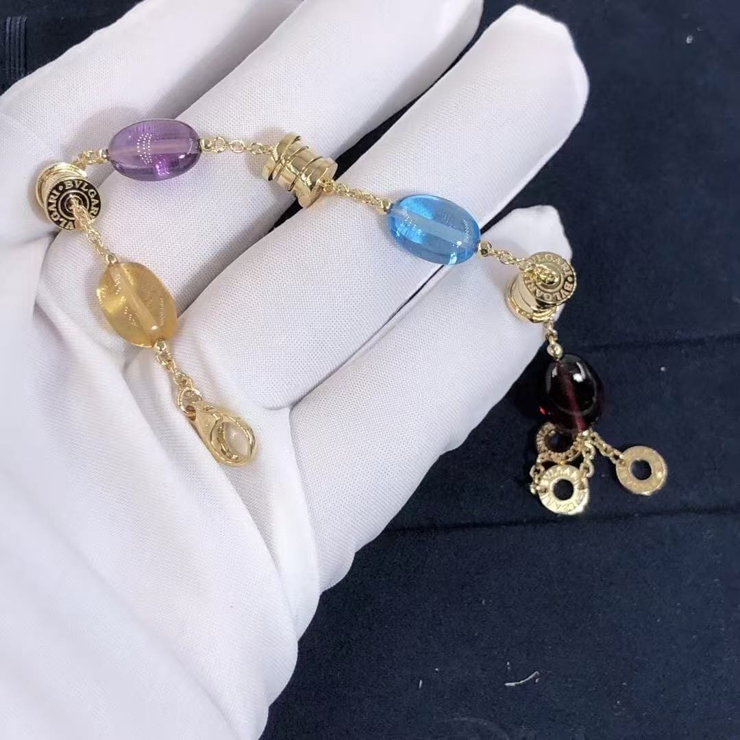 bvlgari b.zero1 multicolored gemstones 18k yellow gold bracelet 343194 br854519