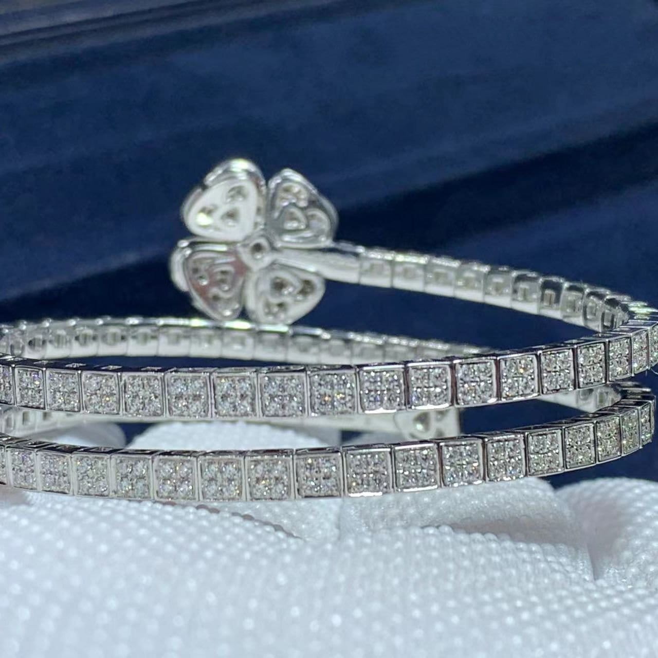 bvlgari fiorever 18k white gold 3.04 carats diamonds bracelet 354602 3